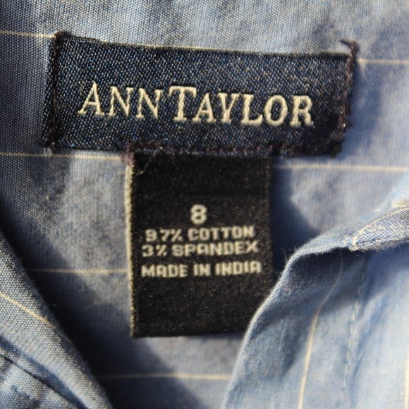 Ann Taylor Blue Dress w/ White Stripes - Picture 7 of 7